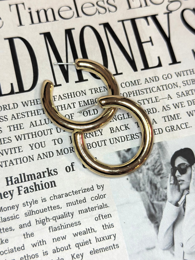 Classic Style Post Hoop Earrings