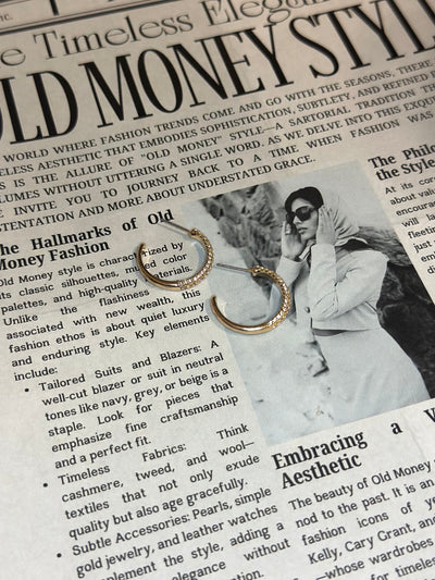 Simple Pave Hoop Post Earrings