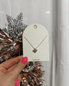 Mini Pave Rhinestone Clover Necklace