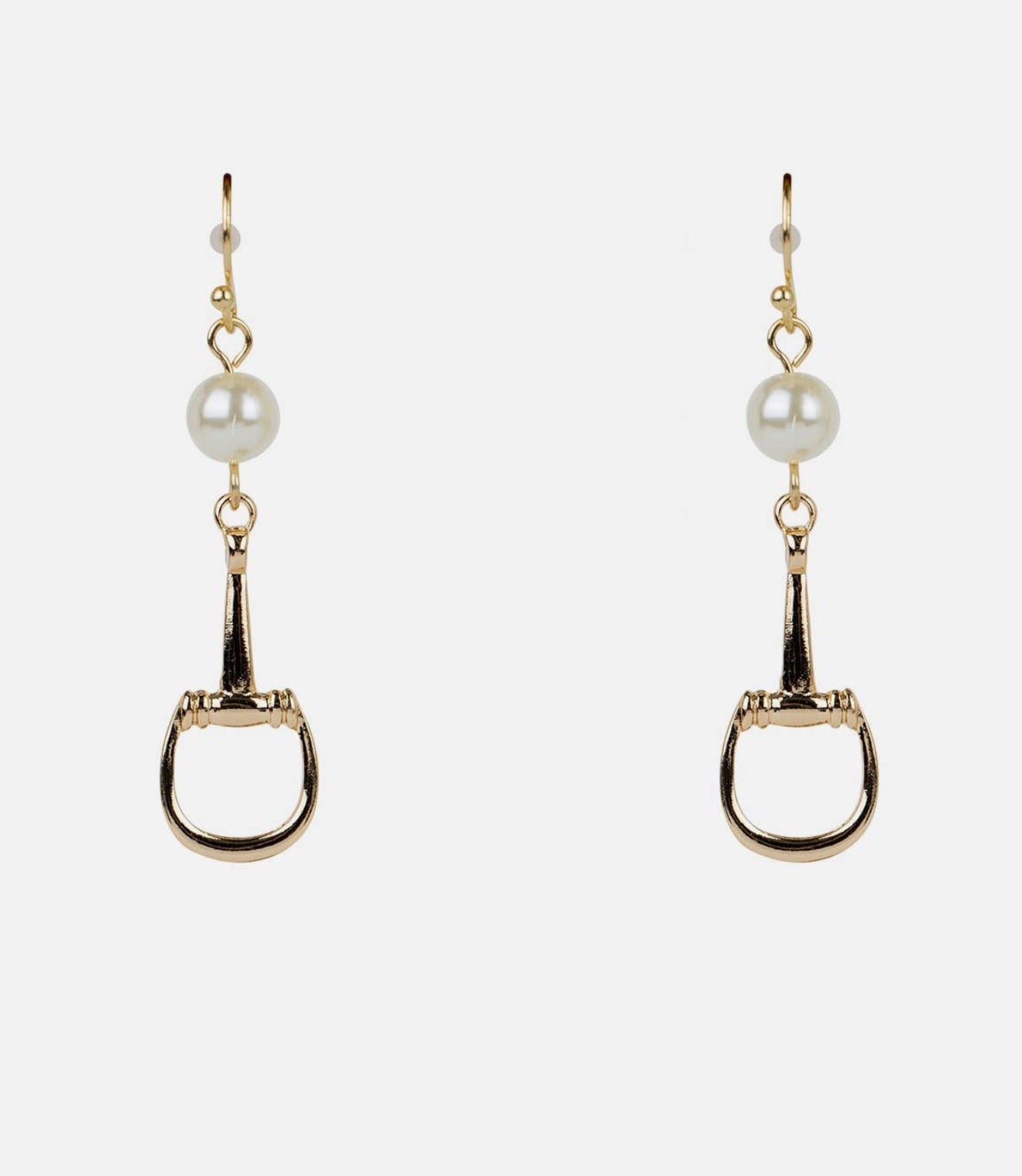 Hampton Pearl Bit Dangle Gold Earrings