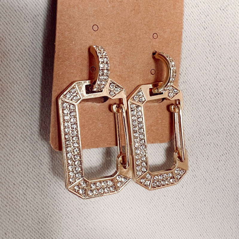 Charming Chain Link Rhinestone Earrings