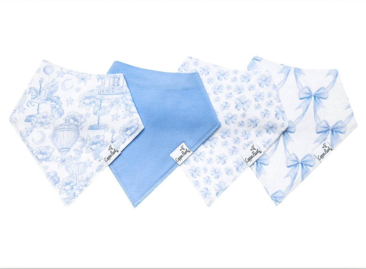 Copper Pearl Pack of 4 Baby Bandana Bib Set - Vintage Carnival