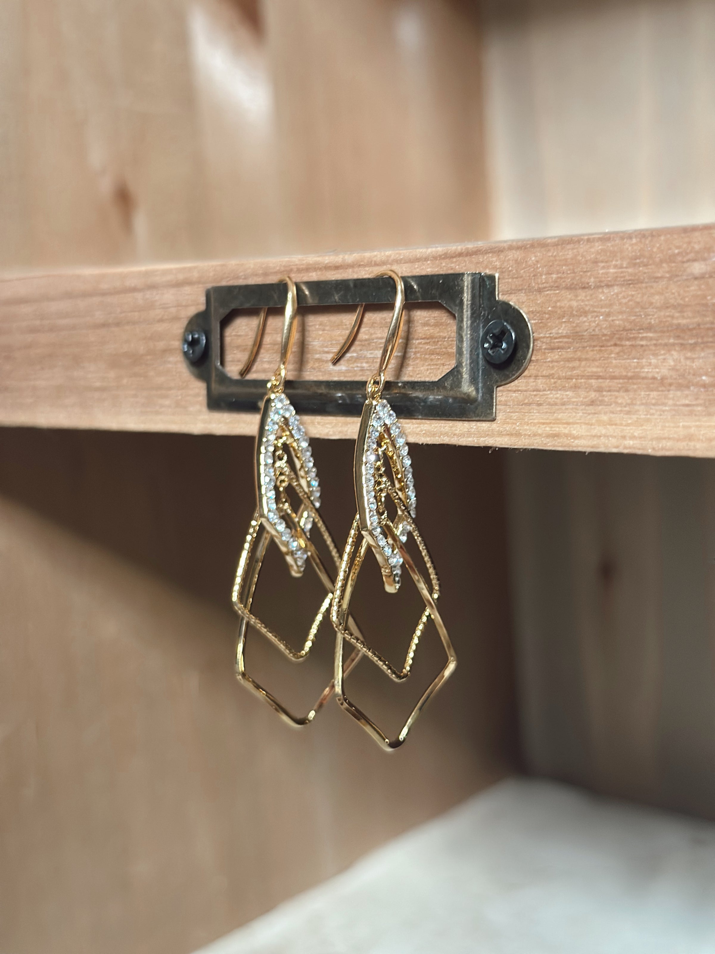 Lumière Organic Dangle Earrings w/ Cubic Zirconia Accent