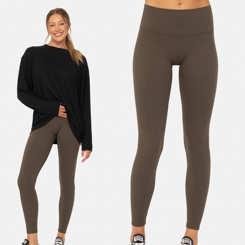 Worth The Hype High-Waisted Sleek Leggings - Dark Olive