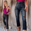 Black Vintage Washed Straight Leg Jeans