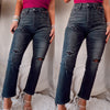 Black Vintage Washed Straight Leg Jeans