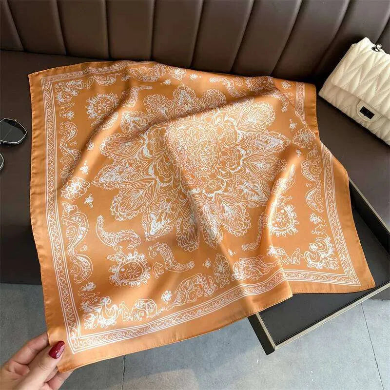 Sunset Glow Paisley Print Square Scarf