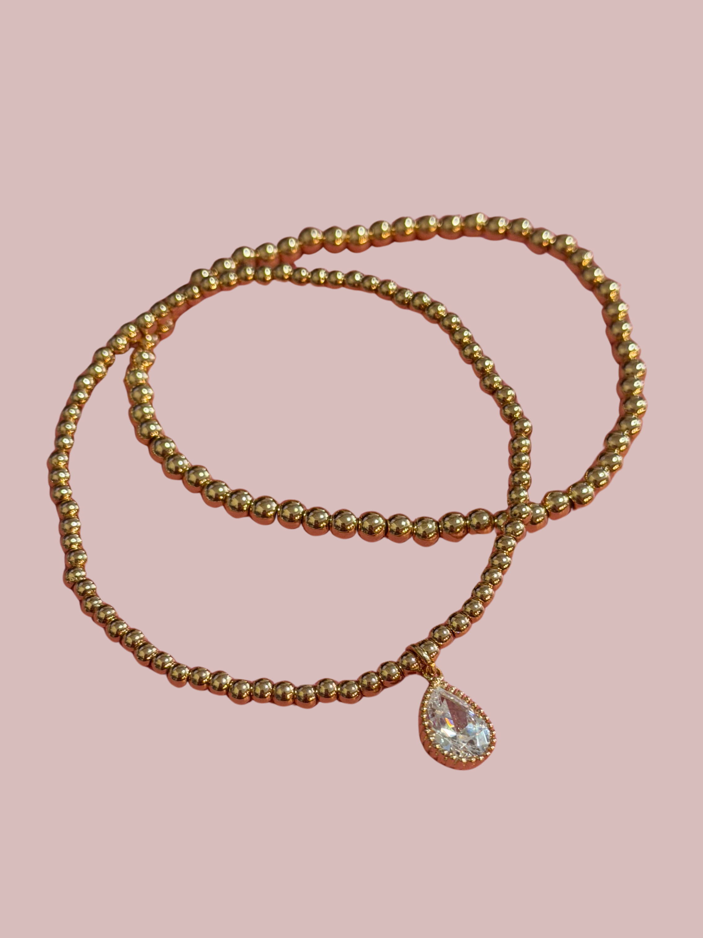 Halo Drop Beaded Bracelet Set of 2