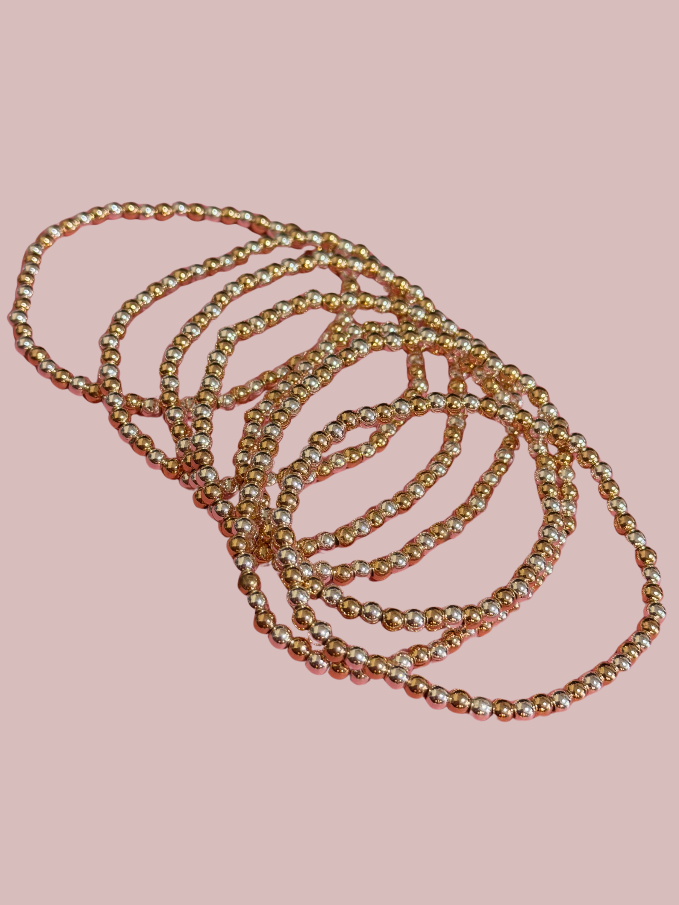 Mixed Essentials Silver + Gold Beaded Bracelet Set of 7