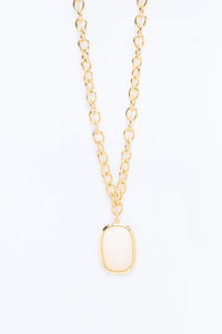 Classic Charm Chunky Chain Necklace w/ Oval Pendant