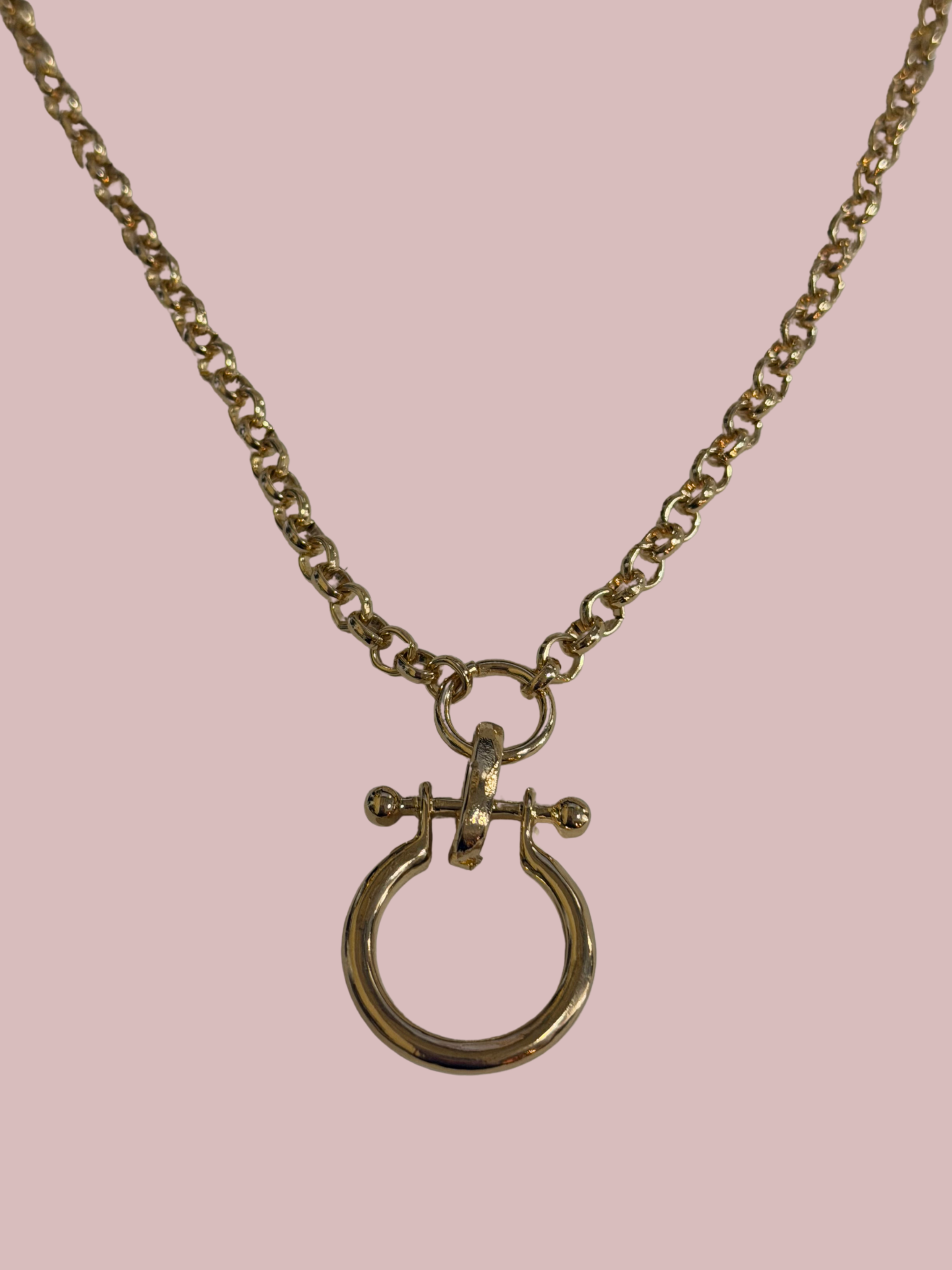 Golden Carabiner Chain Link Necklace