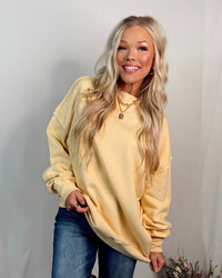Montauk Mock Neck Oversized Sweatshirt in Yellow
