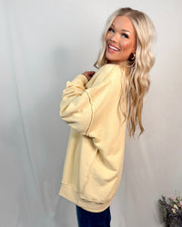 Montauk Mock Neck Oversized Sweatshirt in Yellow
