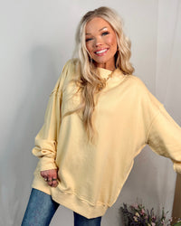 Montauk Mock Neck Oversized Sweatshirt in Yellow