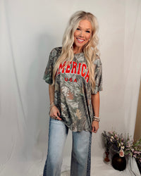 American Honey USA Camo Graphic Tee