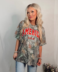 American Honey USA Camo Graphic Tee