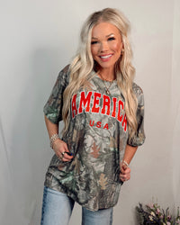 American Honey USA Camo Graphic Tee