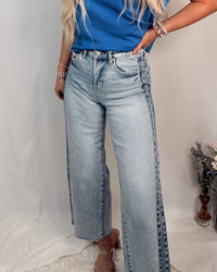 Bayside High Rise Wide Leg Jeans - Light Combo