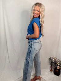 Bayside High Rise Wide Leg Jeans - Light Combo