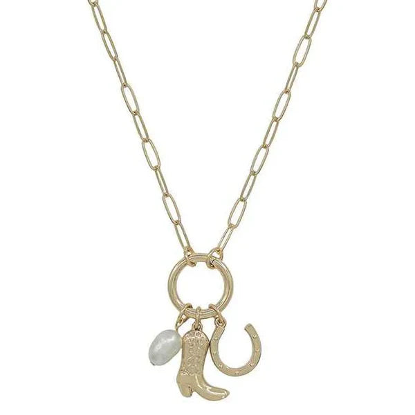 Lucky Trails Charm Chain Link Necklace