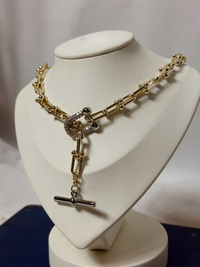 14K Gold Plated Signature Linked Toggle Necklace