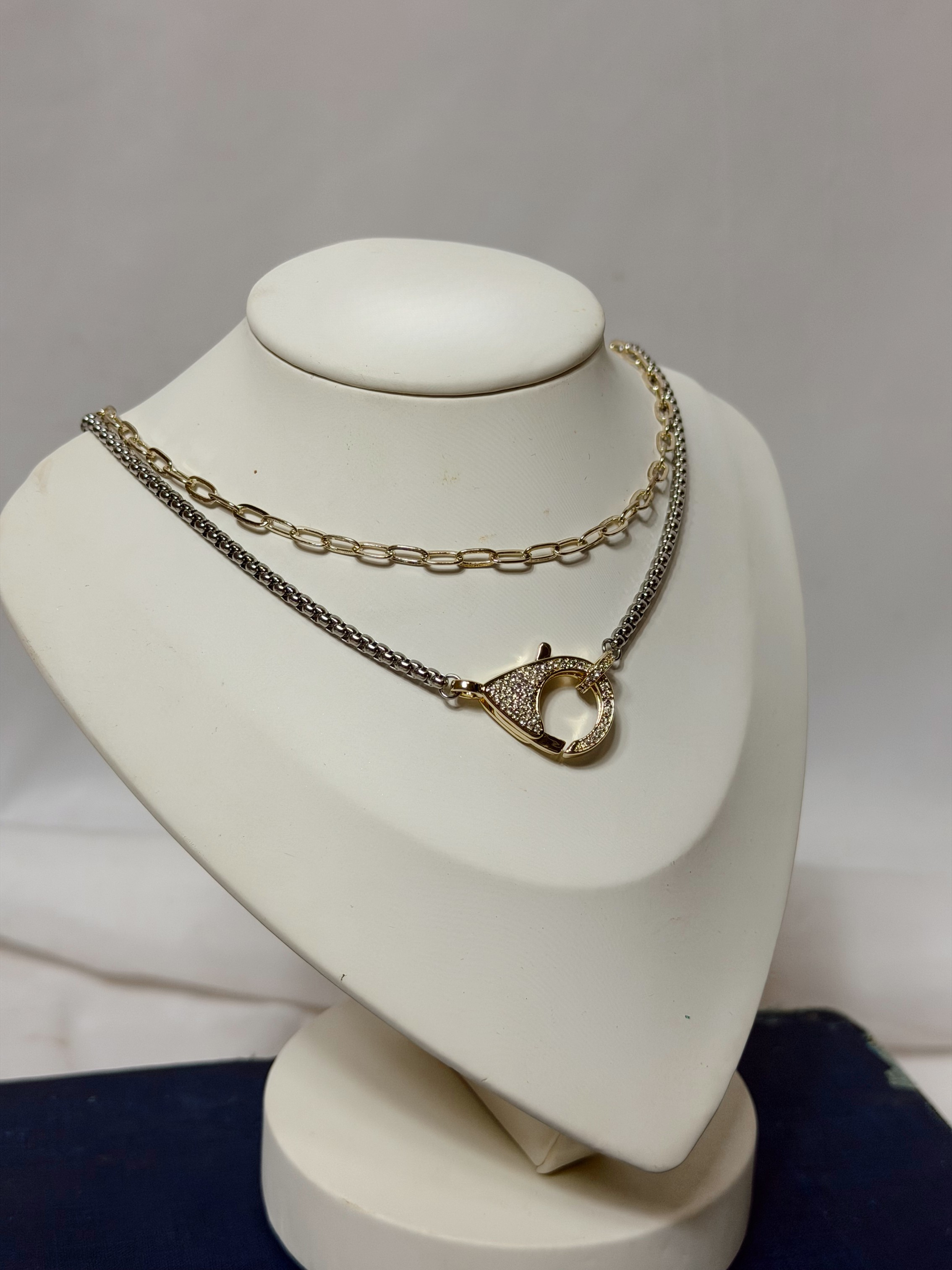14K Gold Plated Midtown Mixed Metals Layered Necklace