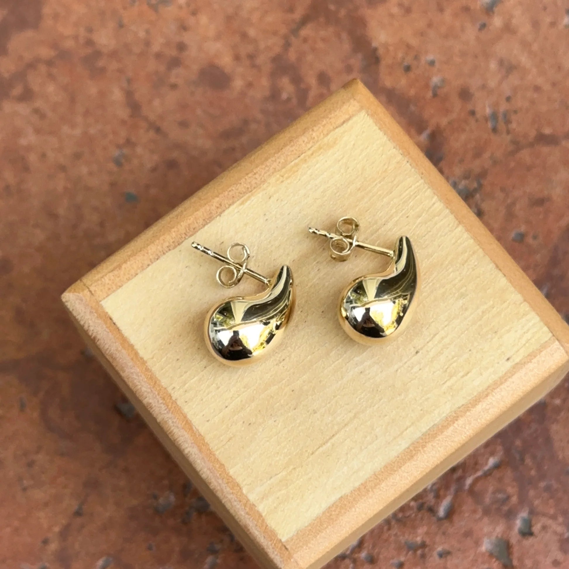 14K Gold Dipped Gold Teardrop Earrings