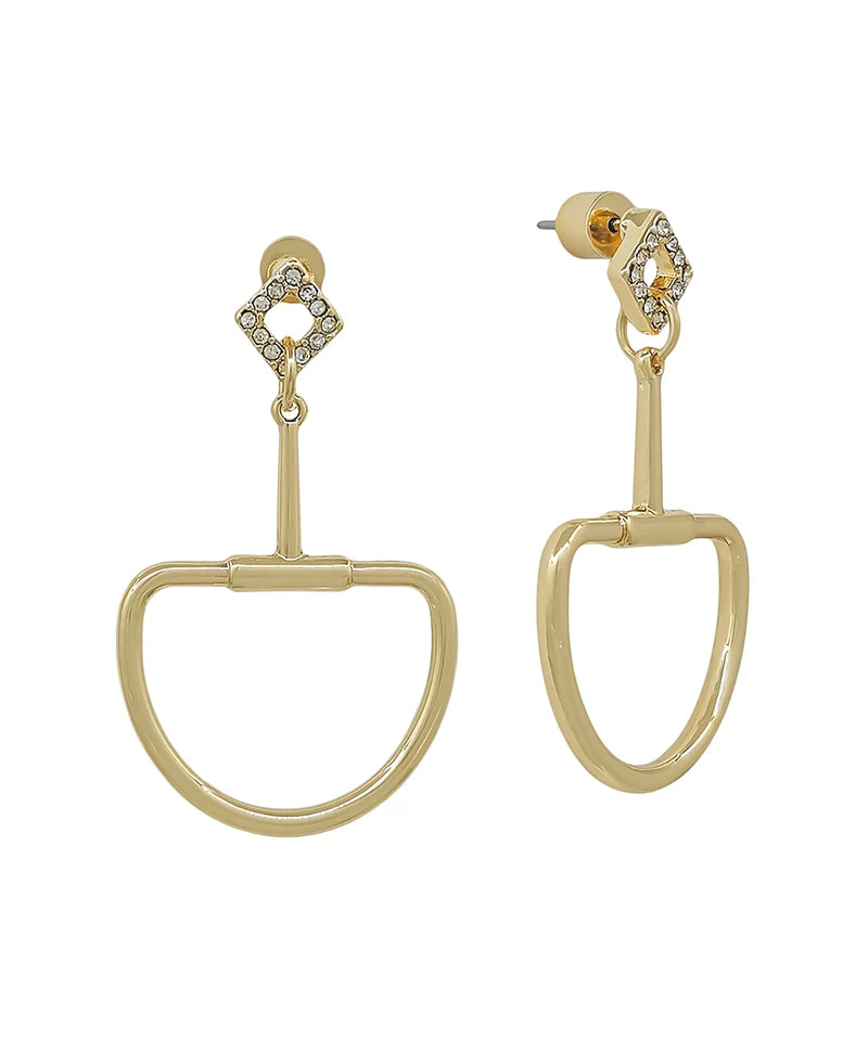 Sculpted Spark Stirrup Earrings