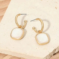 Gleam & Glow Hoop Earrings w/ Charm