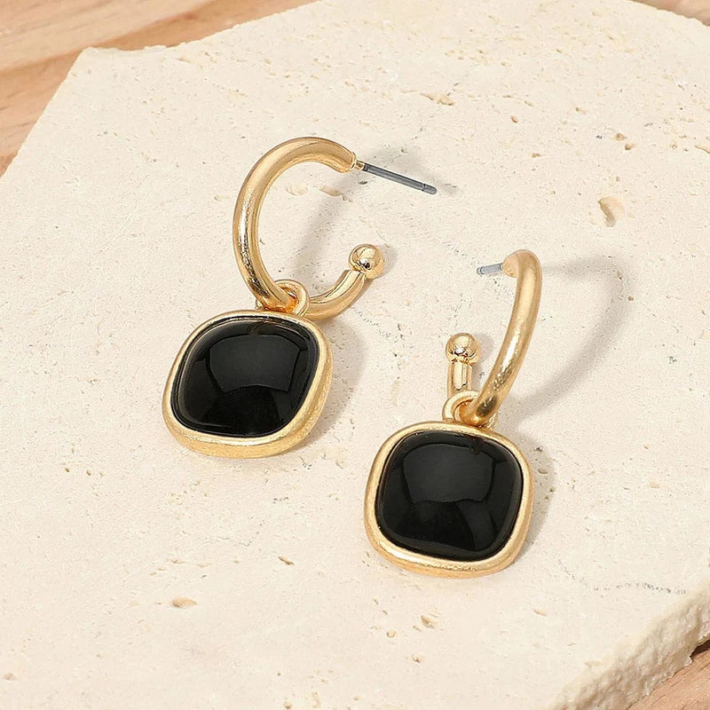 Gleam & Glow Hoop Earrings w/ Charm