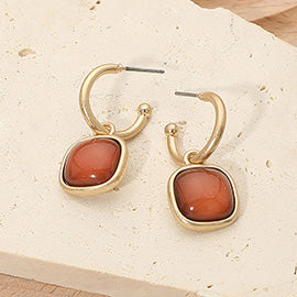 Gleam & Glow Hoop Earrings w/ Charm