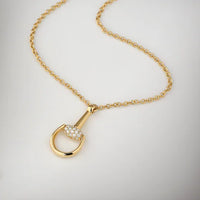Gilded Glory Horsebit Pendant Necklace