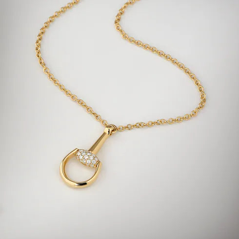 Gilded Glory Horsebit Pendant Necklace