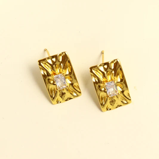 Molten Muse Gold Post Earrings