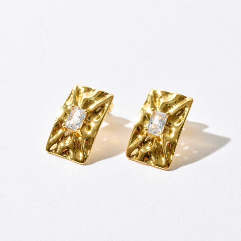 Molten Muse Gold Post Earrings