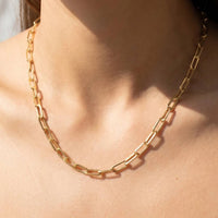 14K Gold Dipped Paperclip Chain Necklace
