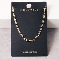 14K Gold Dipped Paperclip Chain Necklace