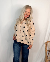 Spotted Charm Polka Dot Knit Cardigan / Sweater