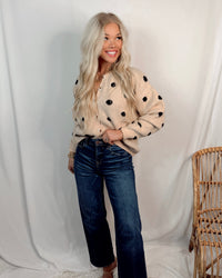 Spotted Charm Polka Dot Knit Cardigan / Sweater