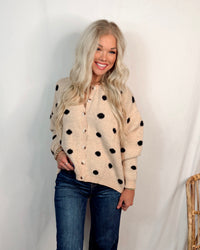 Spotted Charm Polka Dot Knit Cardigan / Sweater