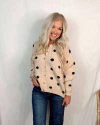 Spotted Charm Polka Dot Knit Cardigan / Sweater