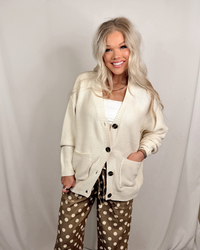 Warm & Worn Oversized Knit Cardigan - Cream