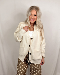 Warm & Worn Oversized Knit Cardigan - Cream