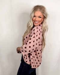 Pretty in Pink Polka Dot Print Top - Pink