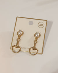 14K Gold Dipped Derby Day Pearl Bit Earrings