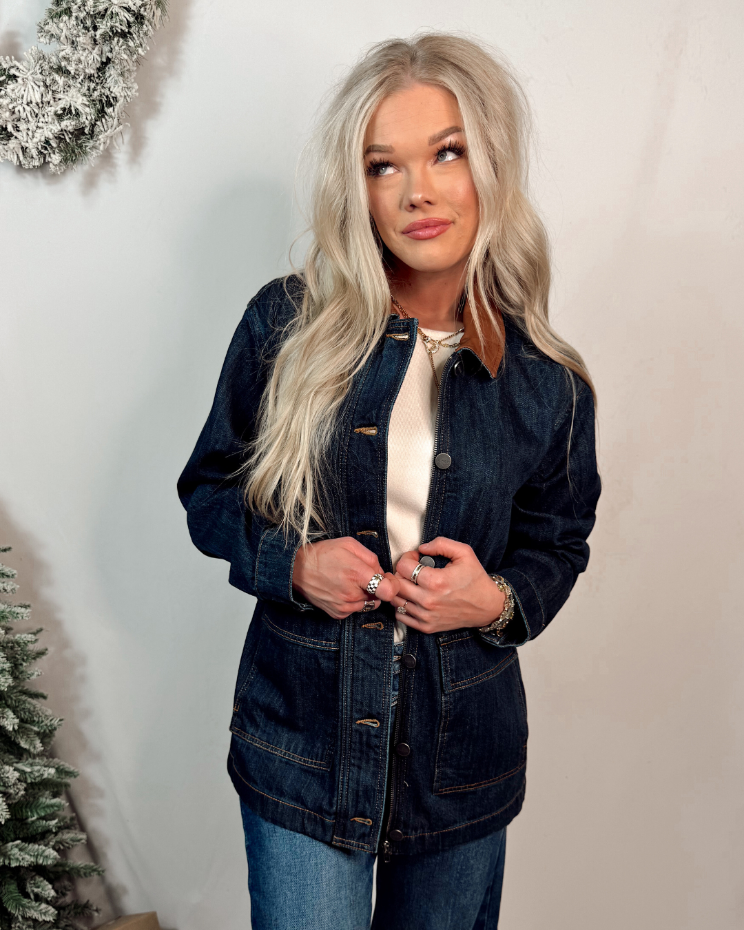 Collar Me Chic Oversized Denim Jacket