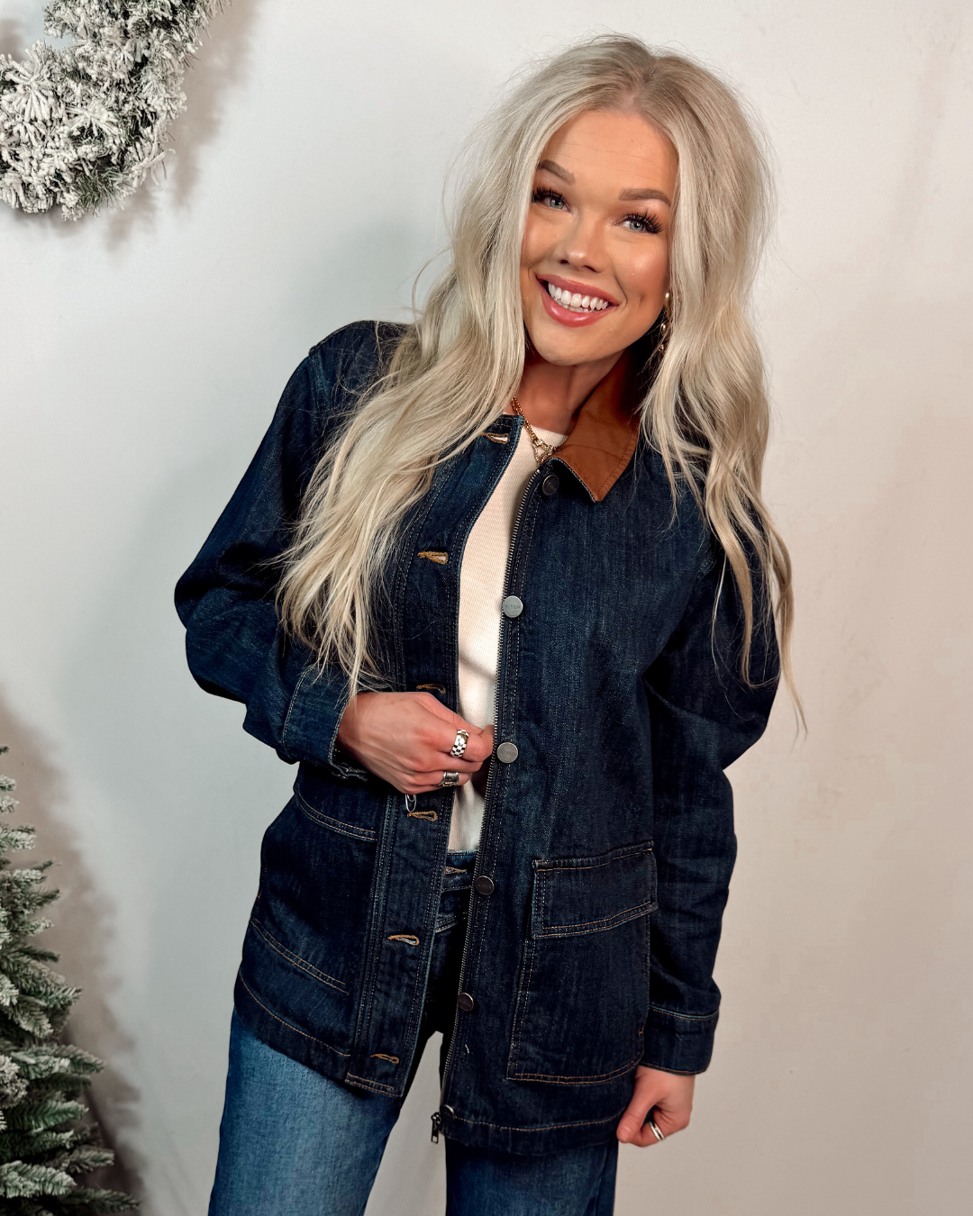 Collar Me Chic Oversized Denim Jacket