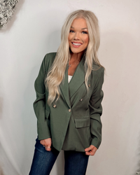 Gilded and Glamorous Gold Button Detailed Blazer