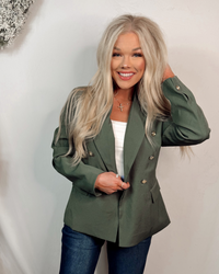 Gilded and Glamorous Gold Button Detailed Blazer