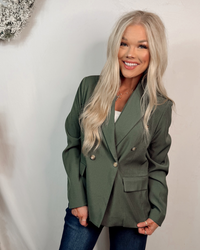 Gilded and Glamorous Gold Button Detailed Blazer